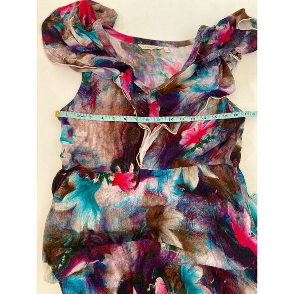 Soft Surroundings Italian Dreams Colorful Maxi Dress V-Neck EUC Sz S Boho Summer - Picture 9 of 13